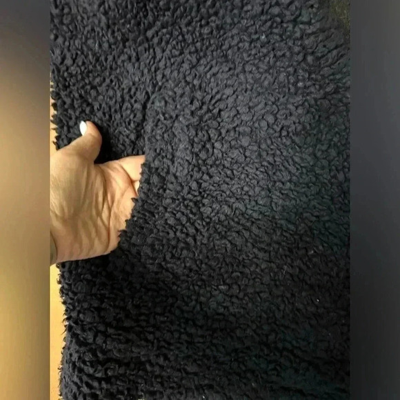 Iro Faux Shearling Piacie Jacket Oversized Navy Snap Front Heavy Pockets Size 34 - Picture 9 of 12